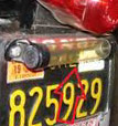 Honda 750 registration tube on license plate